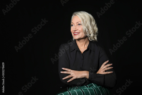 Portrait of stylish mature ...