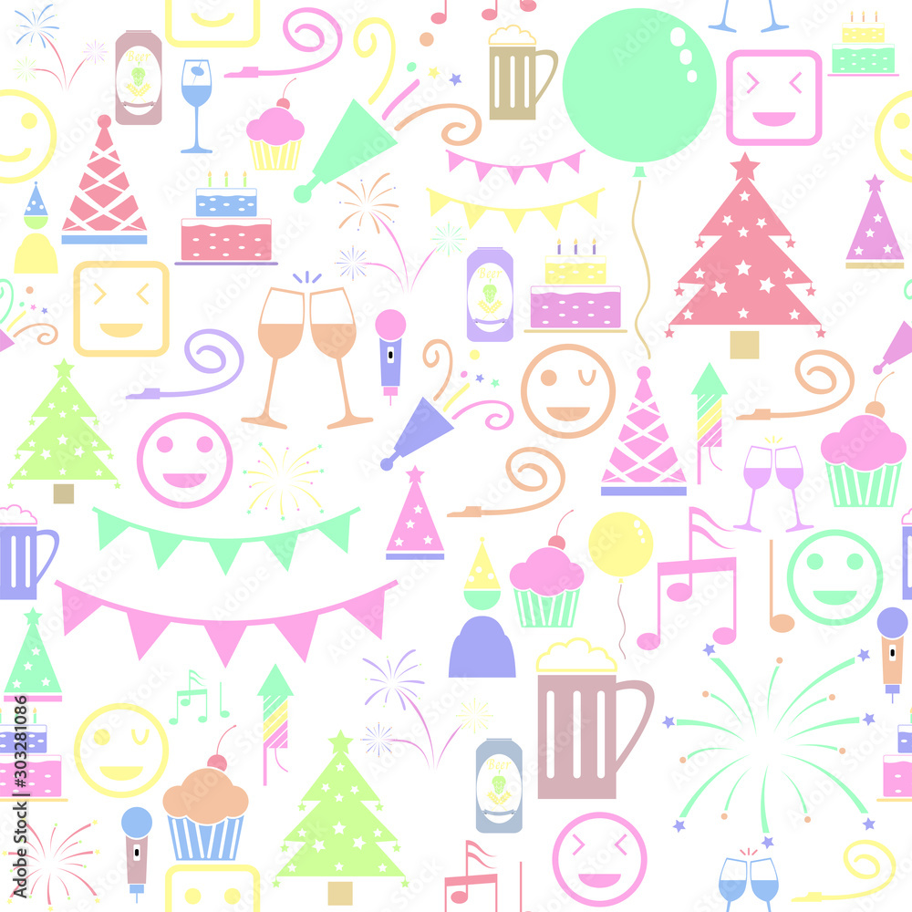 happy seamless pattern background icon.
