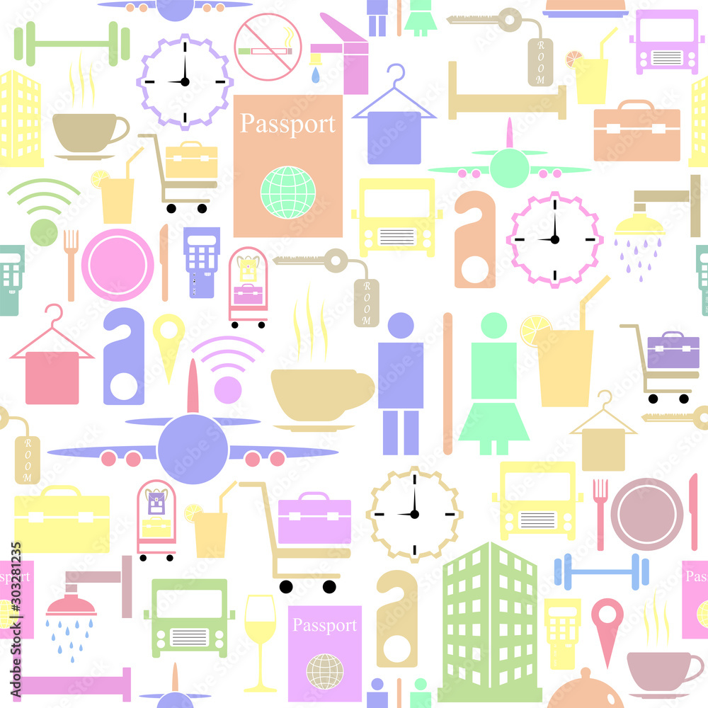 hotel seamless pattern background icon. hotel seamless pattern background icon.