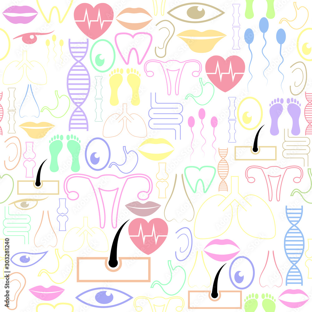 human anatomy seamless pattern background icon. human anatomy seamless pattern background icon.