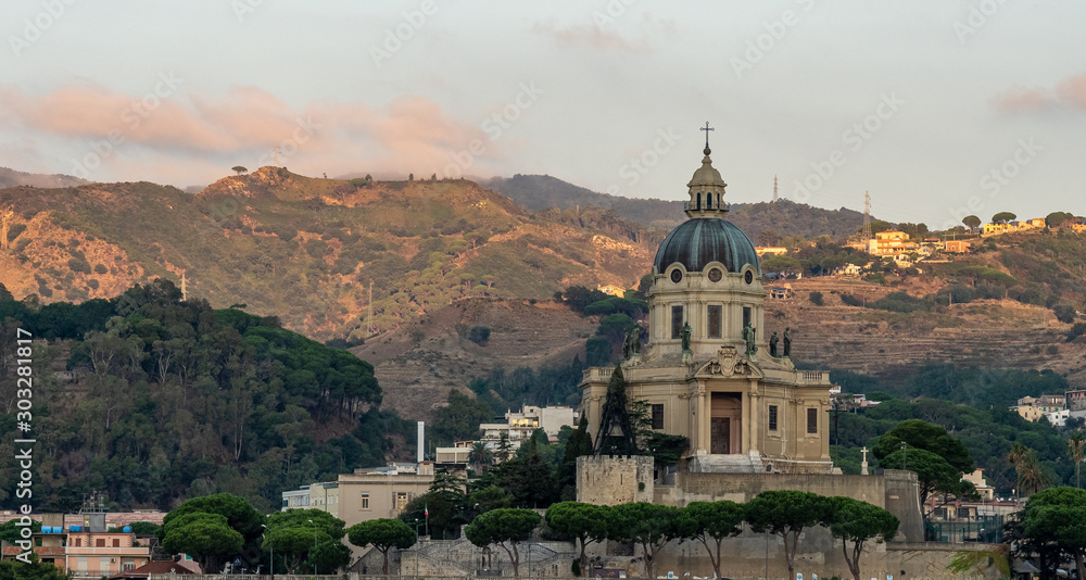 church of christ in messina at sunrise, italy