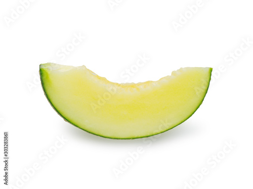 melon slice on white background with clipping path