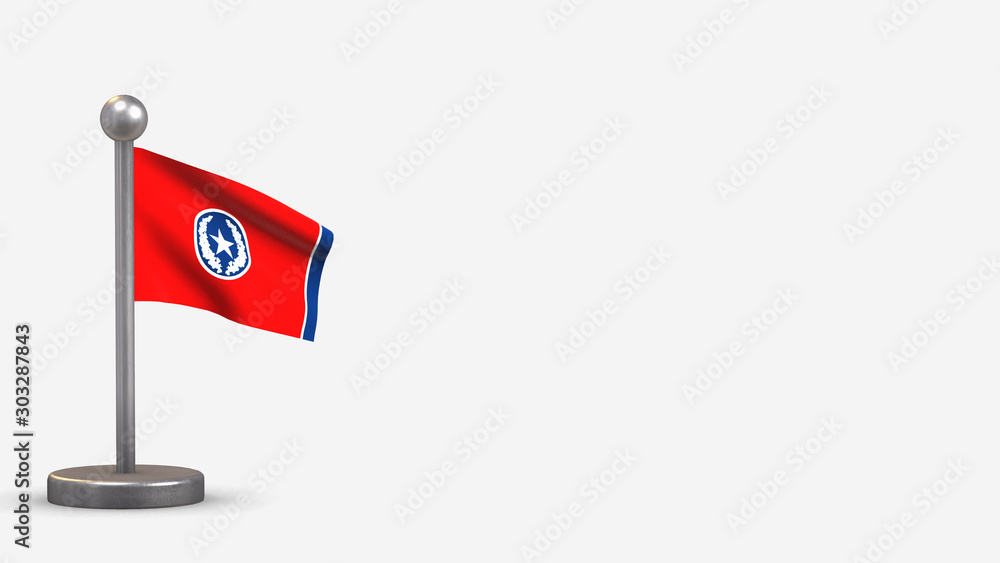 Chattanooga 3D waving flag illustration on tiny flagpole. Chattanooga 3D waving flag illustration on tiny flagpole.