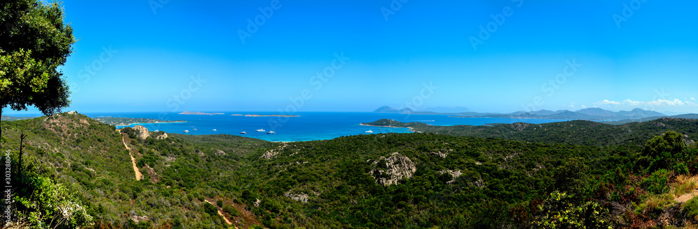 panoramic landscape on blue see andsky