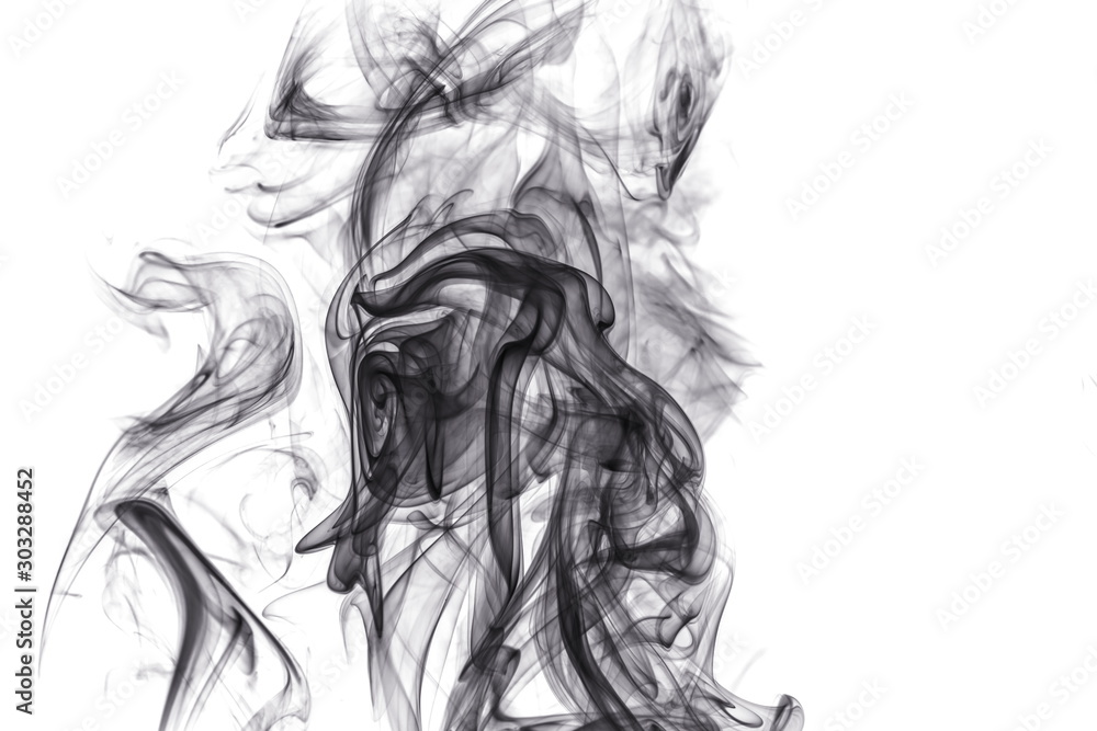 Fototapeta premium Black smoke on white background
