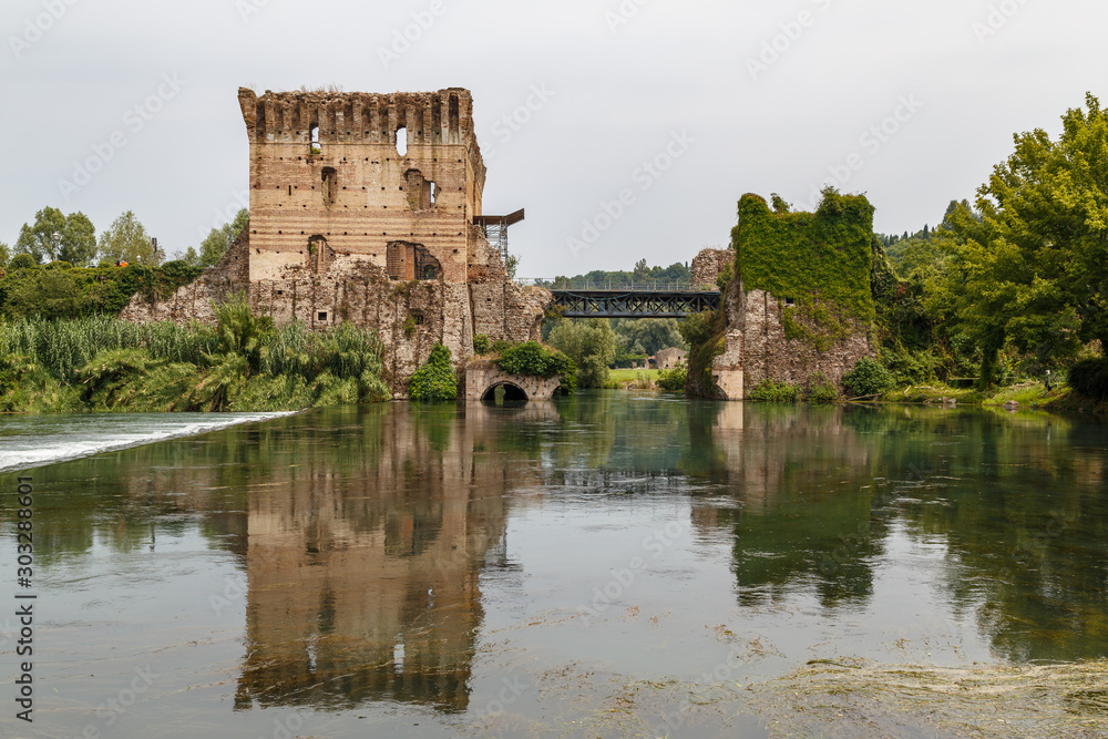 Medieval fortifications of Borghetto town, Italy