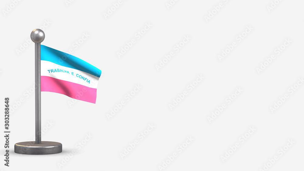 Espirito Santo 3D waving flag illustration on tiny flagpole. Espirito Santo 3D waving flag illustration on tiny flagpole.