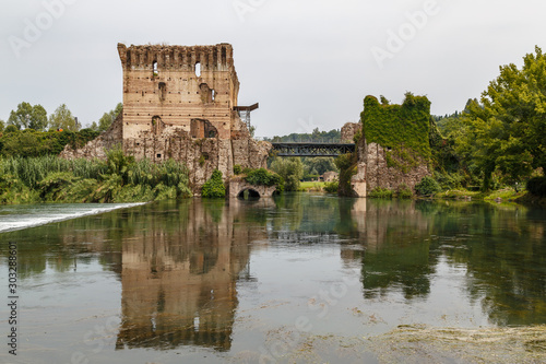 Medieval fortifications of Borghetto town  Italy