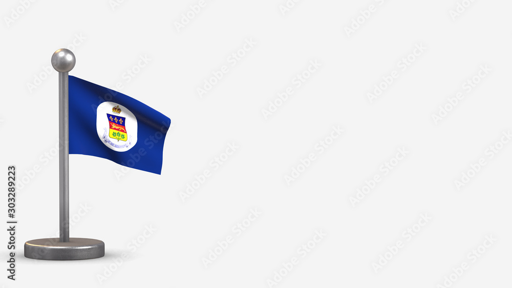 Lieutenant-Governor Of Quebec 3D waving flag illustration on tiny flagpole. Lieutenant-Governor Of Quebec 3D waving flag illustration on tiny flagpole.
