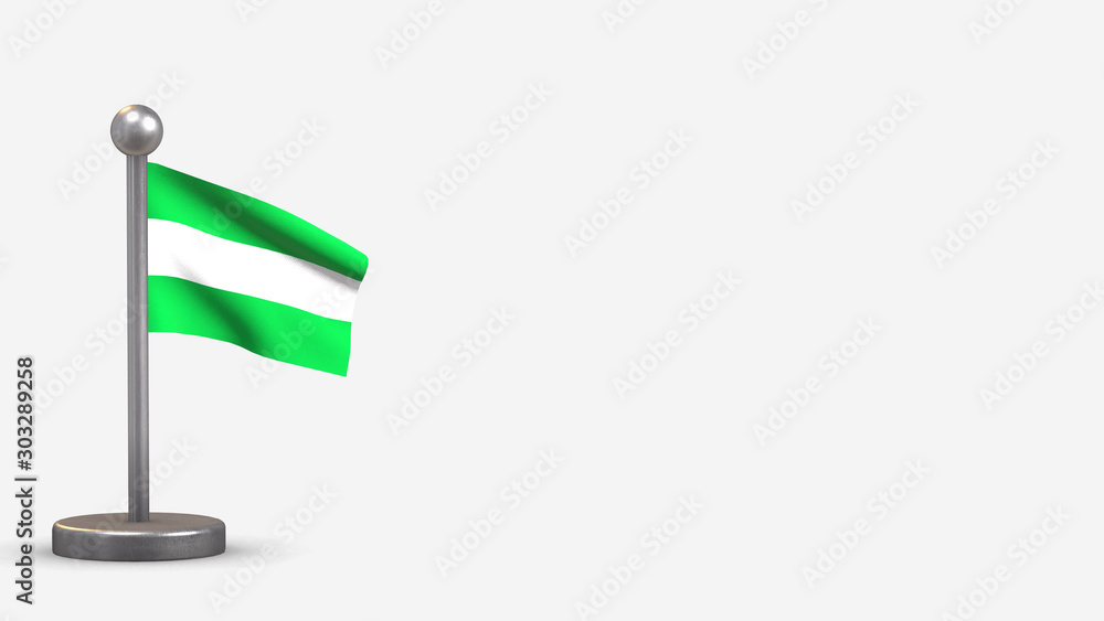 Los Rios 3D waving flag illustration on tiny flagpole. Los Rios 3D waving flag illustration on tiny flagpole.