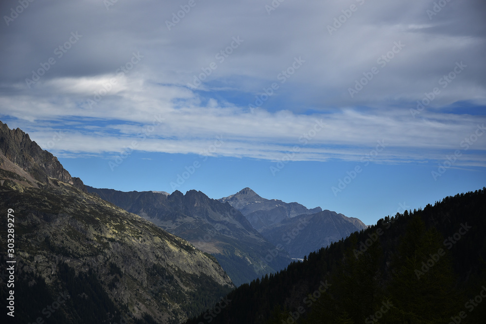 Alpine landscape in Chamonix surroundings, France.