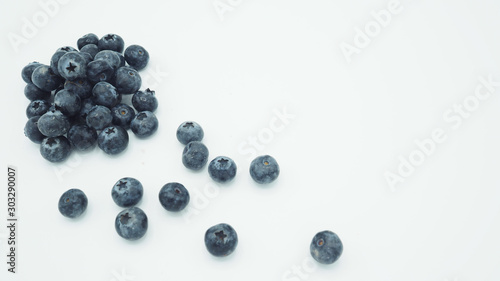 Group of blueberry isolated on white background.