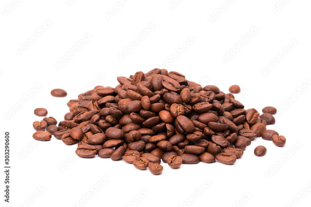 Coffee beans isolated on a white background area for copy space. Coffee beans isolated on a white background area for copy space.