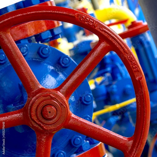 Gas pipeline and auxiliary equipment at the gas pumping station.