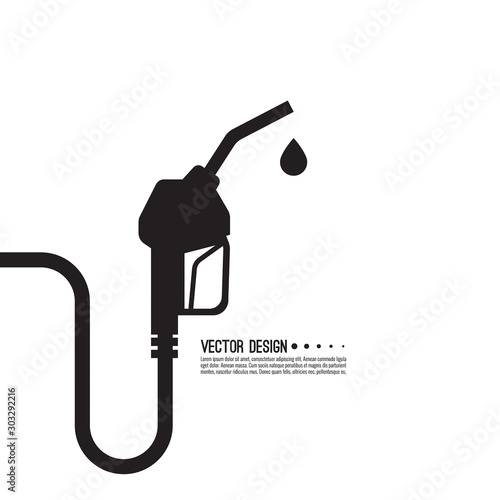 Gasoline pump nozzle sign. Fuel pump petrol station. Vector refuel service illustration. photo
