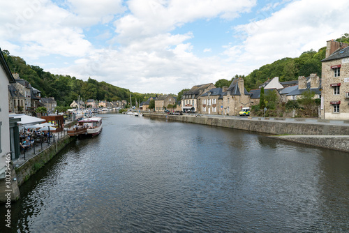 view of the viaduct and port of Dinan