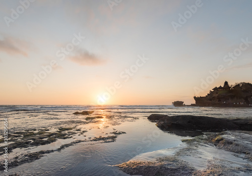 beautiful landscape of temple in sunset 