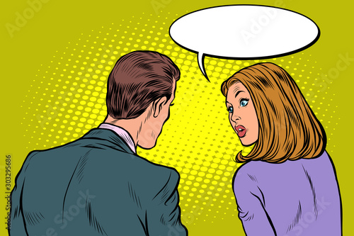 Man and woman dialogue