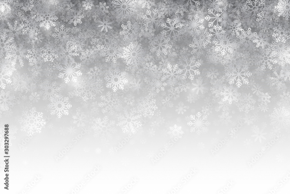 Merry Christmas Falling Snow Effect With Transparent Snowflakes And Lights Overlayed On Light Silver Background. Xmas And Happy New Year Holidays Clear Blank Subtle Design Backdrop Merry Christmas Falling Snow Effect With Transparent Snowflakes And Lights Overlayed On Light Silver Background. Xmas And Happy New Year Holidays Clear Blank Subtle Design Backdrop