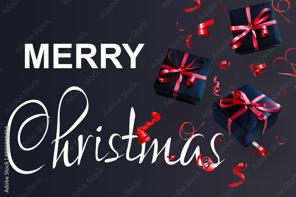 Falling gift box, Happy new year celebrate Falling gift box, Happy new year celebrate
