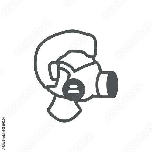 worker respirator mask industrial protection safety line