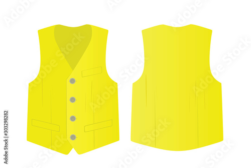 Yellow suit vest. vector illustration