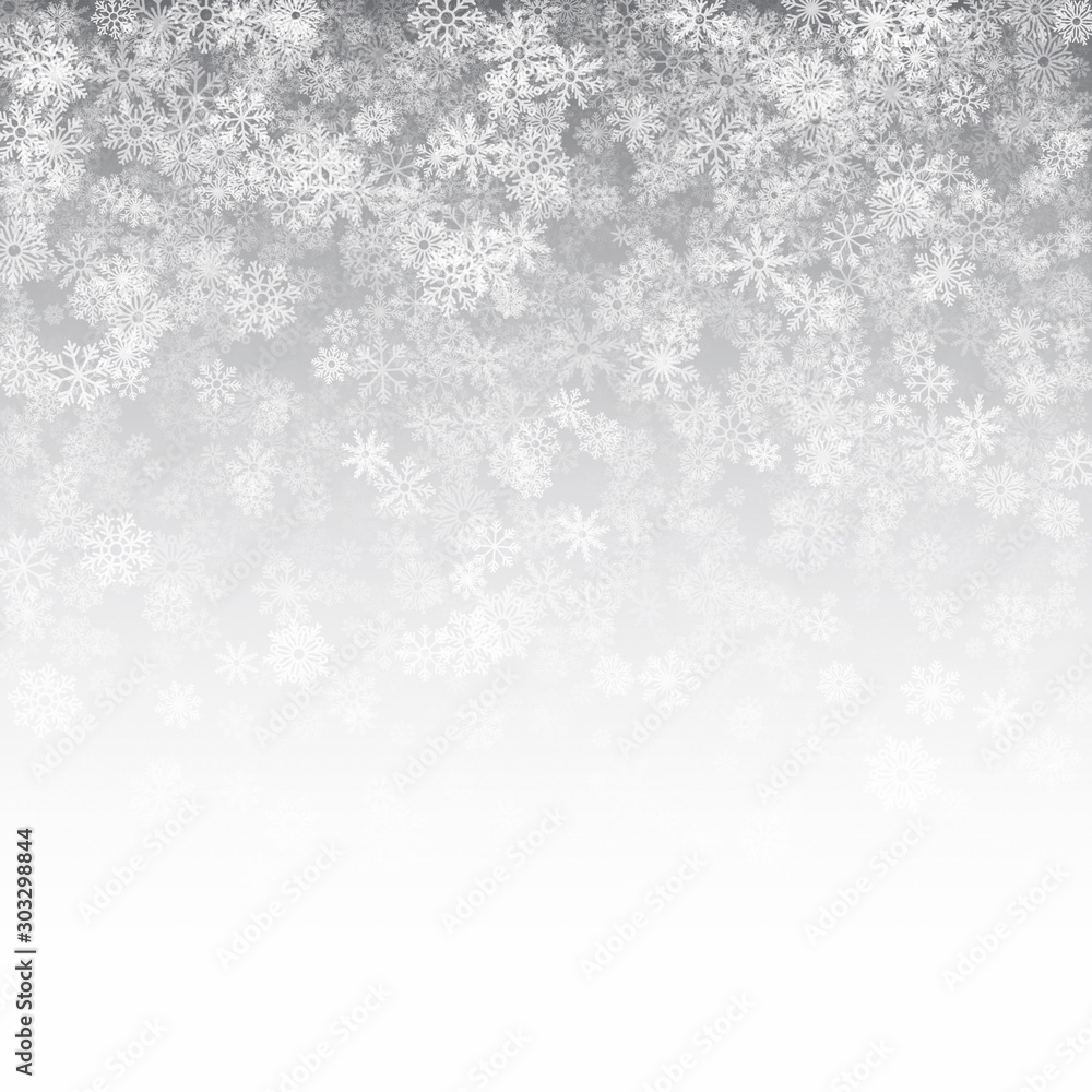 Christmas 3D Falling Snow Effect With Subtle Snowflakes Overlay On Light Silver Background. Xmas Holiday Backdrop. Winter Season Frozen Ice Illustration In Ultra High Definition Quality Christmas 3D Falling Snow Effect With Subtle Snowflakes Overlay On Light Silver Background. Xmas Holiday Backdrop. Winter Season Frozen Ice Illustration In Ultra High Definition Quality