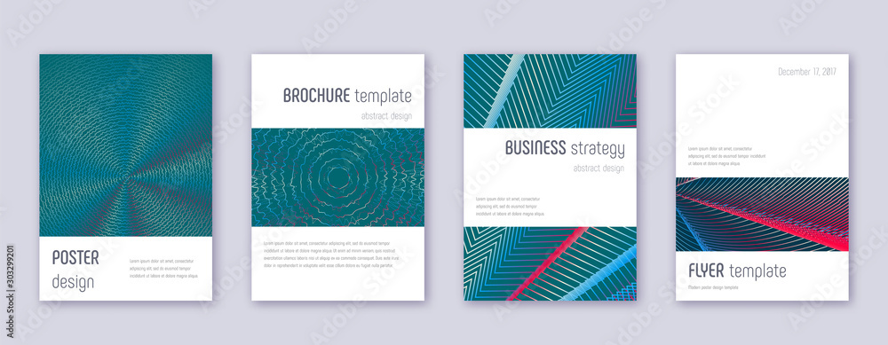 Fototapeta premium Minimalistic brochure design template set. Red abs