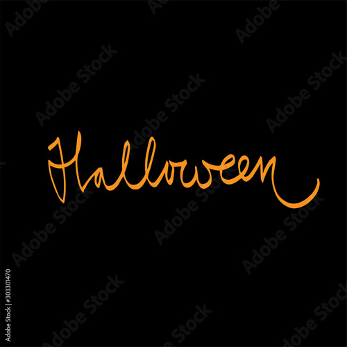 Halloween calligraphic inscription, lettering. vector