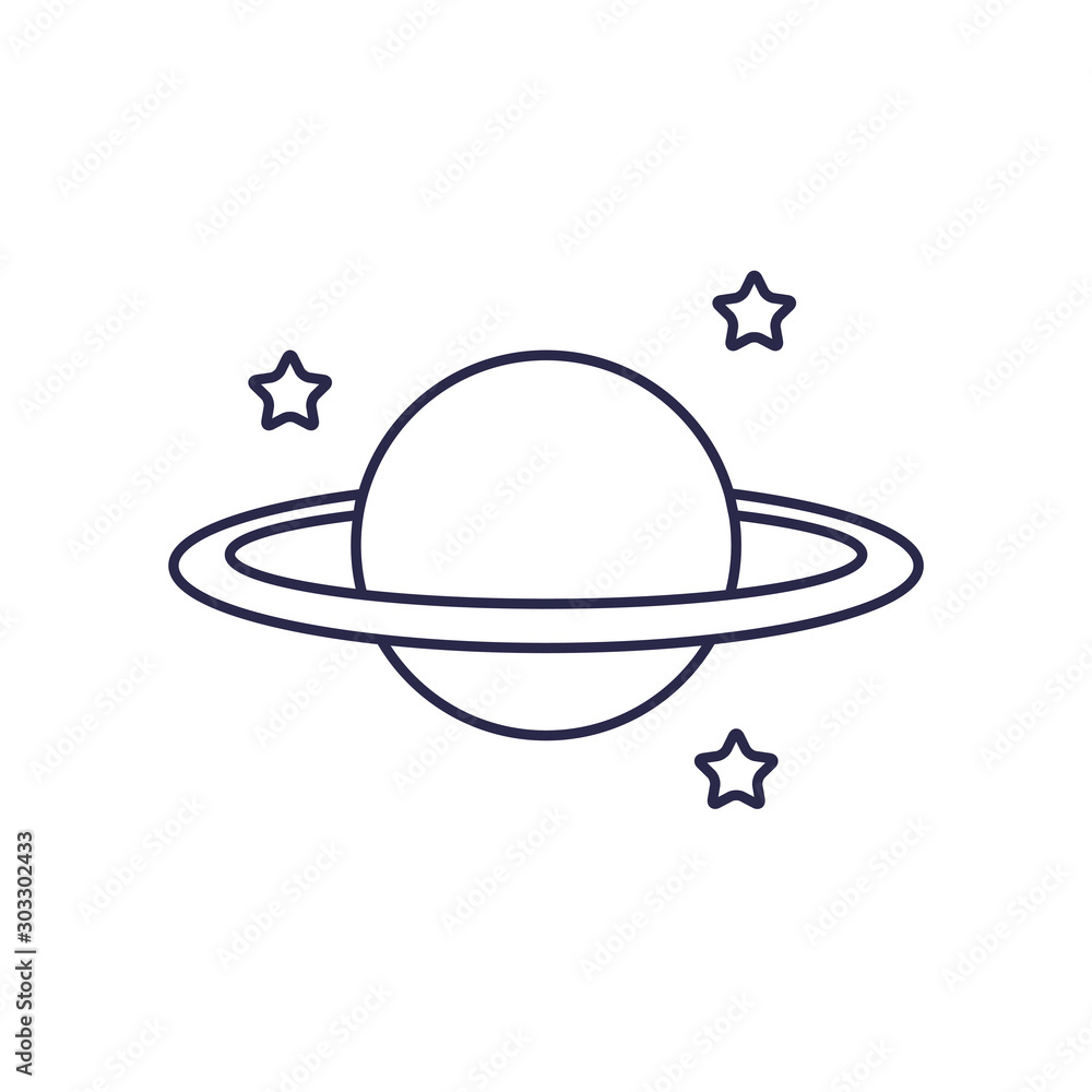 universe saturn planet line style icon universe saturn planet line style icon