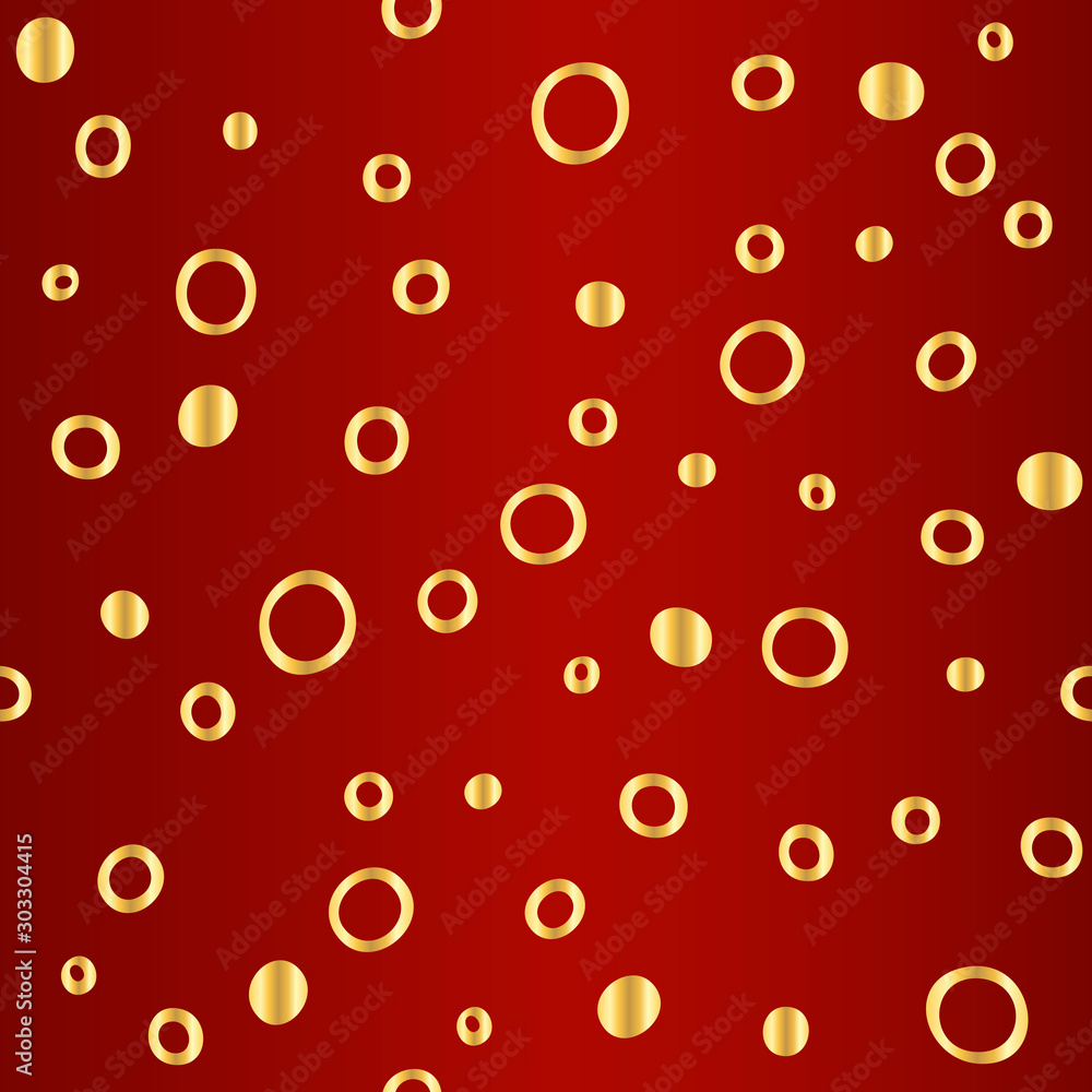 Seamless simple texture with hand drawn abstract golden circles on dark red background; Vector endless pattern with doodle ovals for decor, fabric print, gift wrap, invitation, banner, wrapping paper Seamless simple texture with hand drawn abstract golden circles on dark red background; Vector endless pattern with doodle ovals for decor, fabric print, gift wrap, invitation, banner, wrapping paper