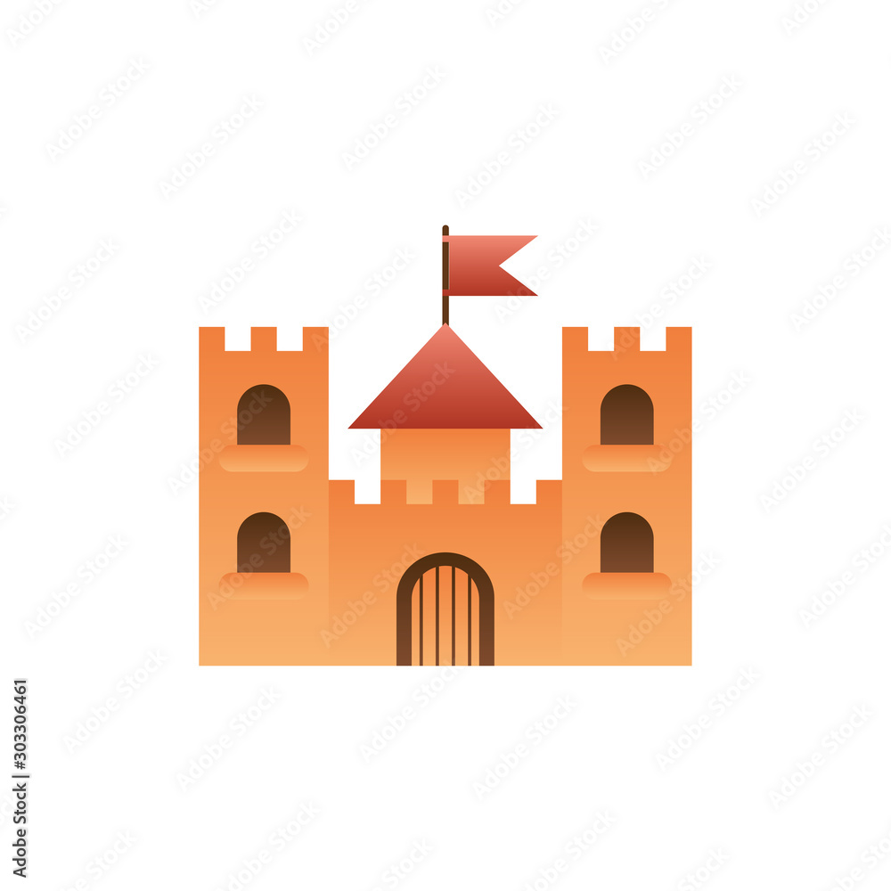 castle with flag fantasy gradient style
