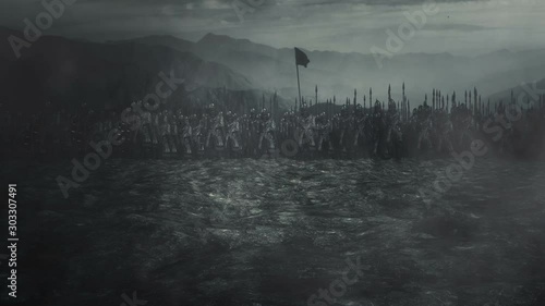 Wallpaper Mural Big Saxon Army in a Battlefield Under a Storm Torontodigital.ca