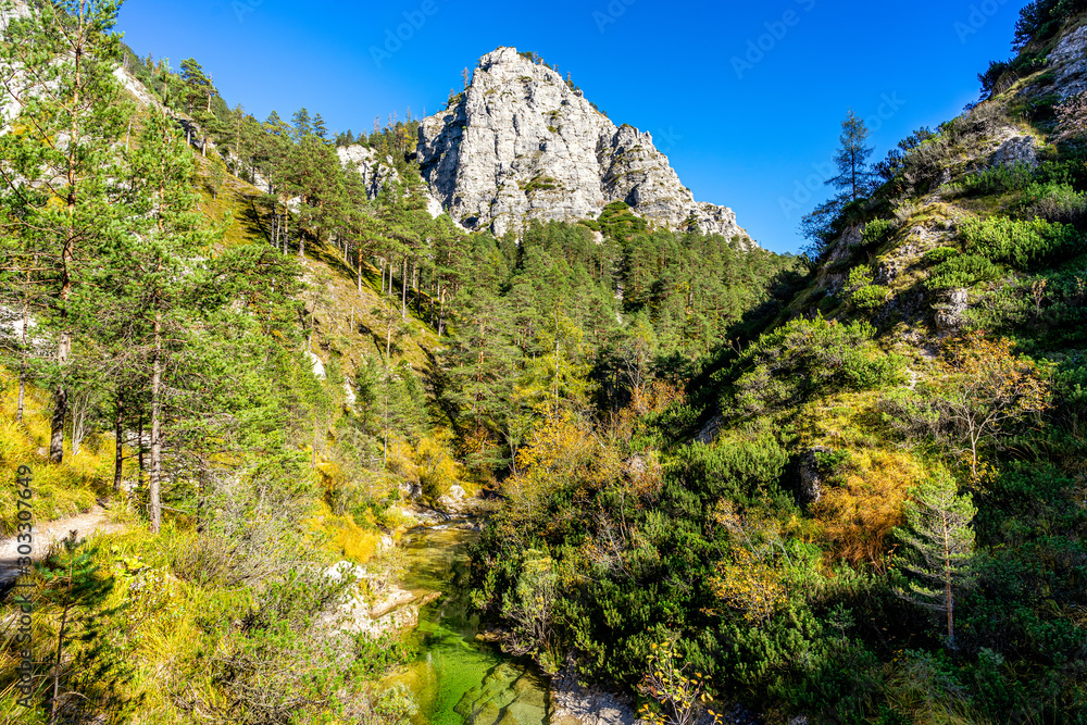 Sunny Autumn Day in the Oetschergraeben in Lower Austria Sunny Autumn Day in the Oetschergraeben in Lower Austria