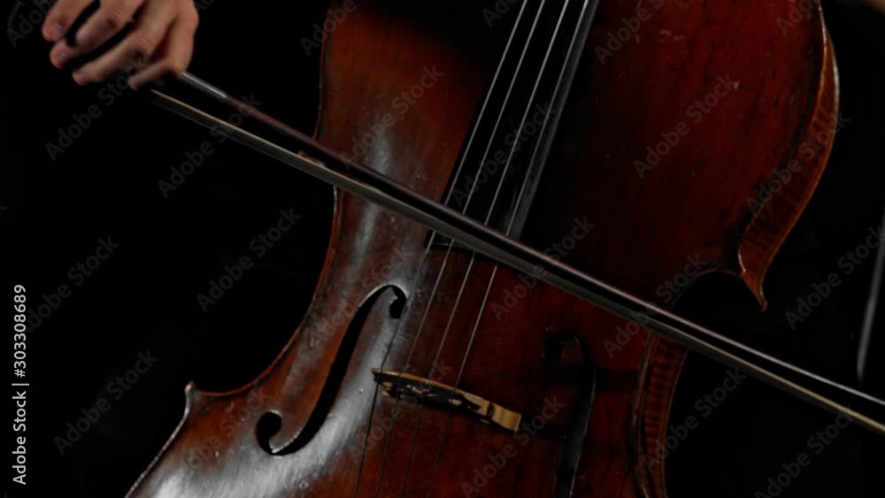 Pretty young woman playing music on string instrument in slow motion,close up Pretty young woman playing music on string instrument in slow motion,close up