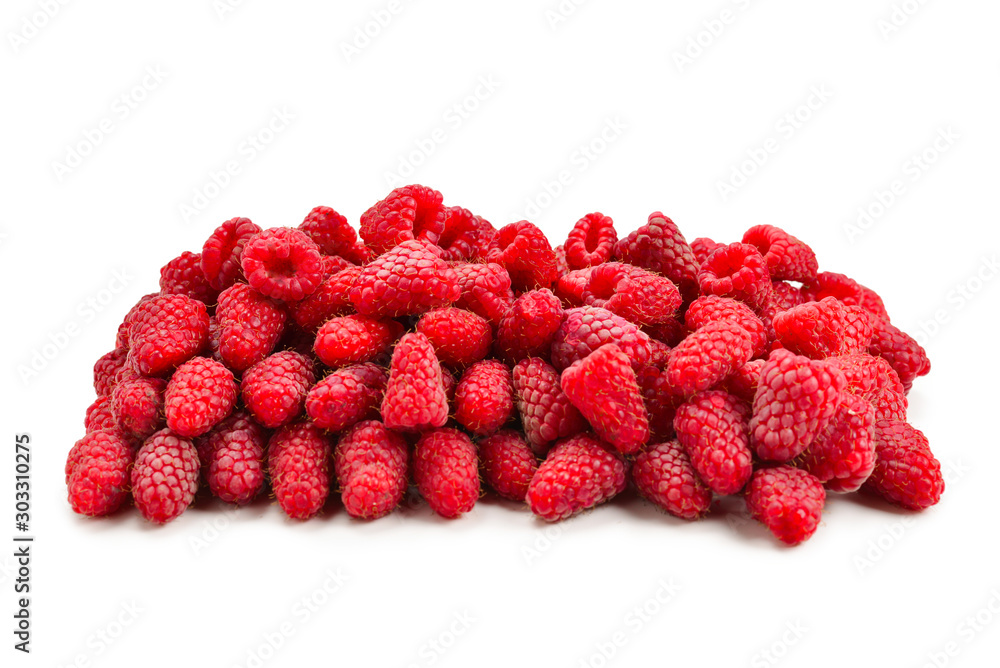 Raspberry as a background, top view.