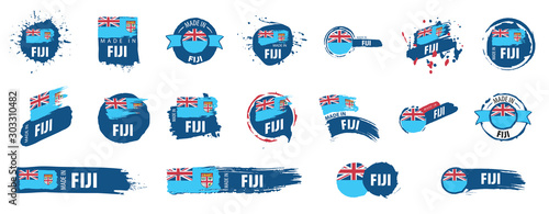 Fiji flag, vector illustration on a white background
