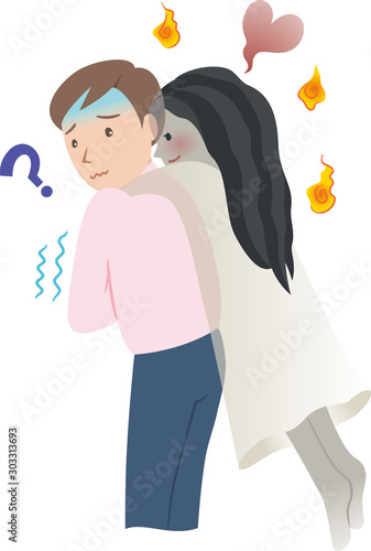 幽霊に取り憑かれた男性　〜死んでも離れないわ…！〜