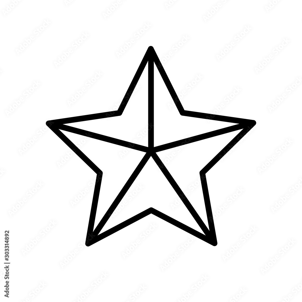 Obraz premium star five pointed line style icon