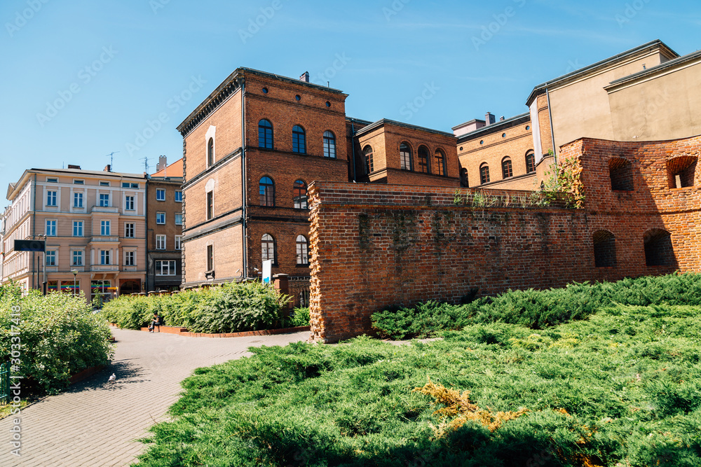 Skwer Romana Wilhelmiego park ruins in Poznan, Poland