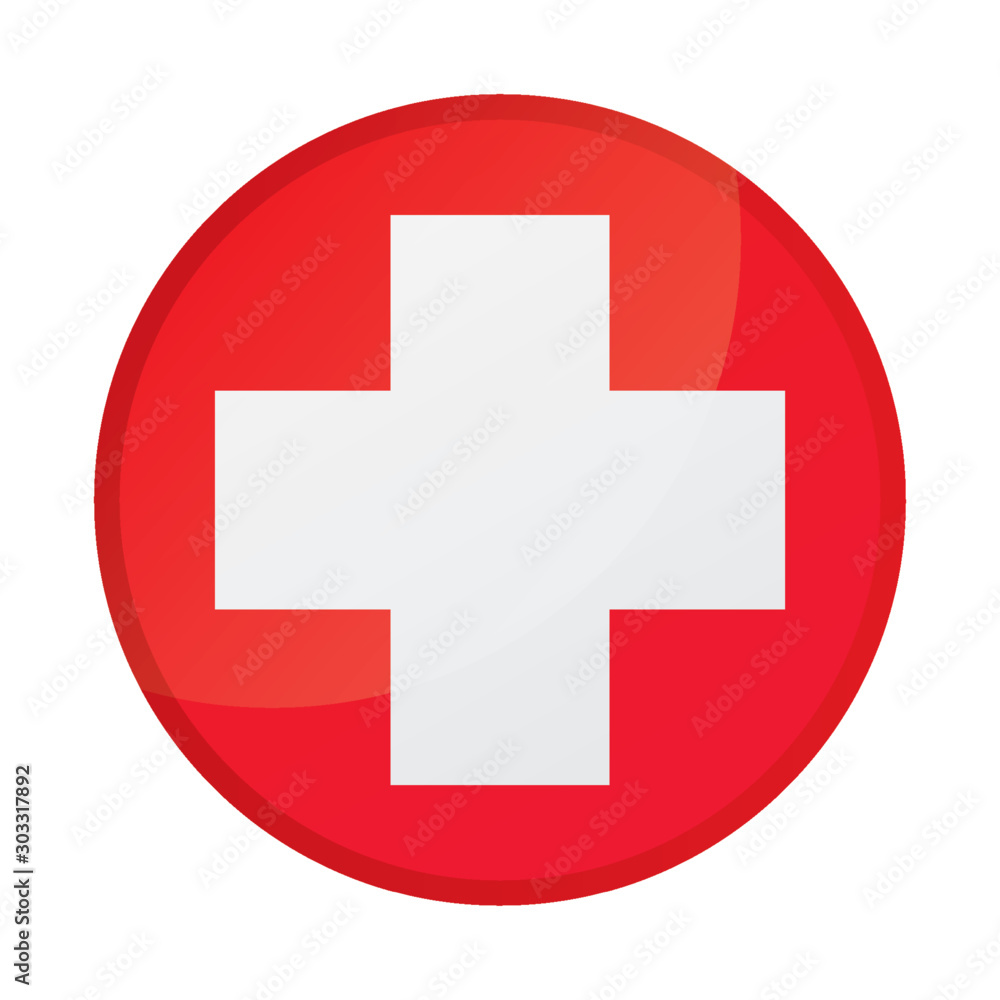 Cross red hospital medical vector sign, symbol. Medical cross isolated on a  white background Stock Vector | Adobe Stock