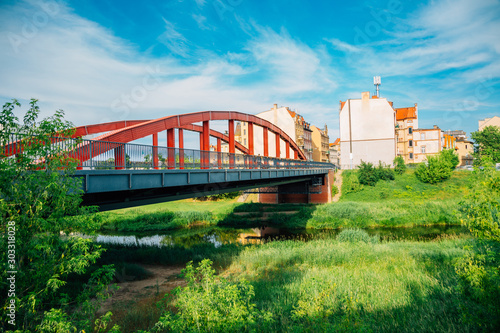 Jordan Bridge and Srodka district in Poznan, Poland photo