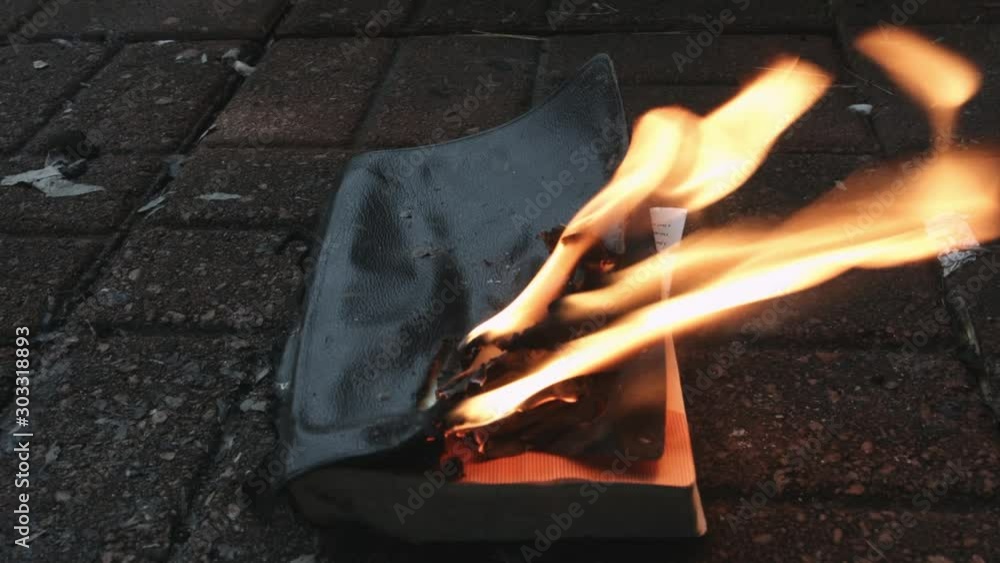 Accelerant Burn A King James version of the holy Bible burning from an accelerant. The ...