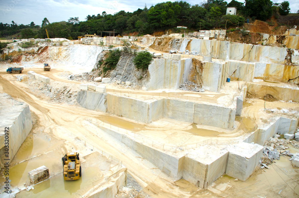 Marble Extraction in Quarry. Cachoeiro de Itapemirim, Espirito Santo, Brazil