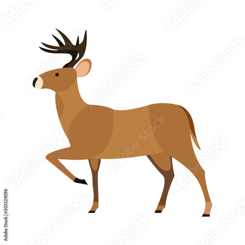 Reindeer deer emoji vector illustration