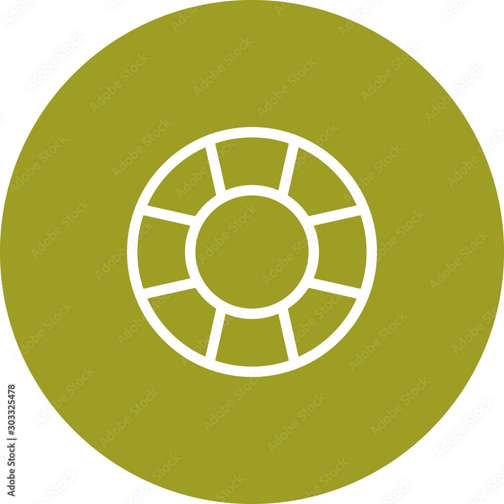 Round Swimming Tube Icon With White Background Round Swimming Tube Icon With White Background