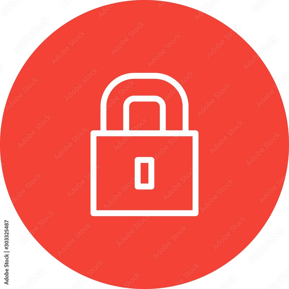 Round Lock Icon With White Background Round Lock Icon With White Background