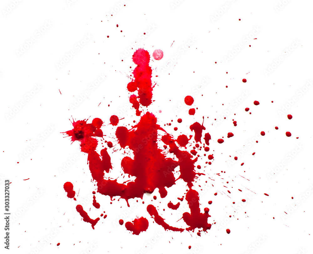 Blood splashed isolated on white background Blood splashed isolated on white background