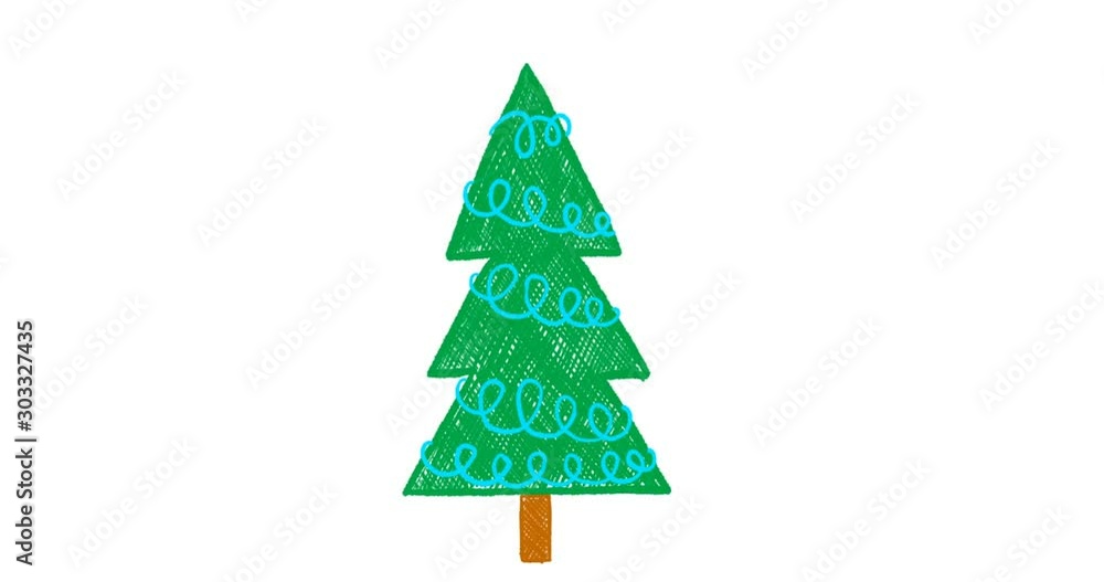 Hand drawn Christmas tree animation Hand drawn Christmas tree animation
