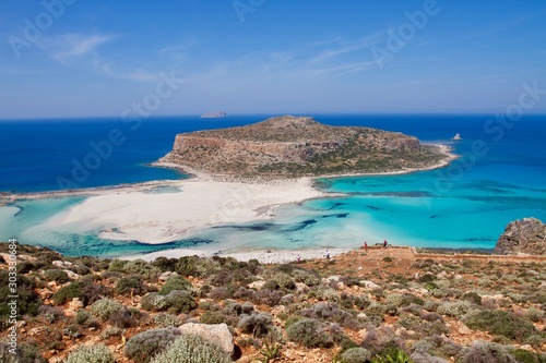 coast of Mediterranean Sea, Balos beach, Crete, Greece 